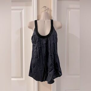 Express Design Studio Sparkle Silk Tank - Charcoal, XS